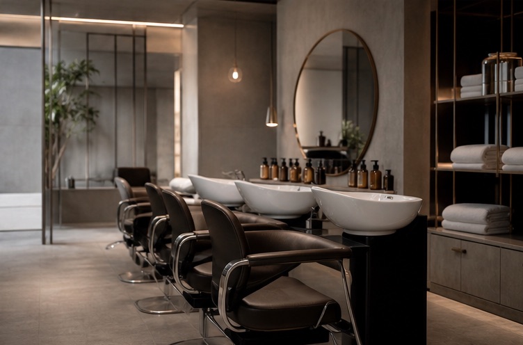Refined beauty station in rose and cream tones